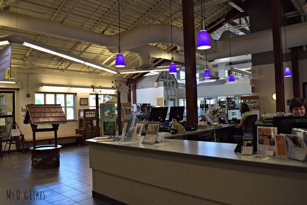 The front desk at Lollypop Farm in Rochester, NY