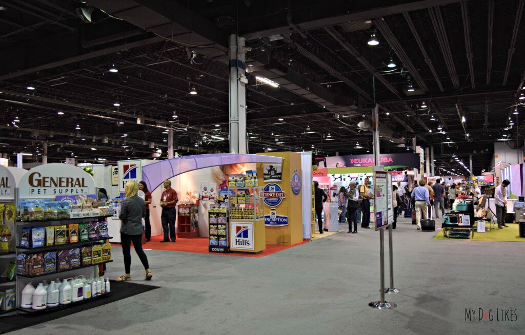 Some of the many exhibitors at Backer's Total Pet Expo in Chicago