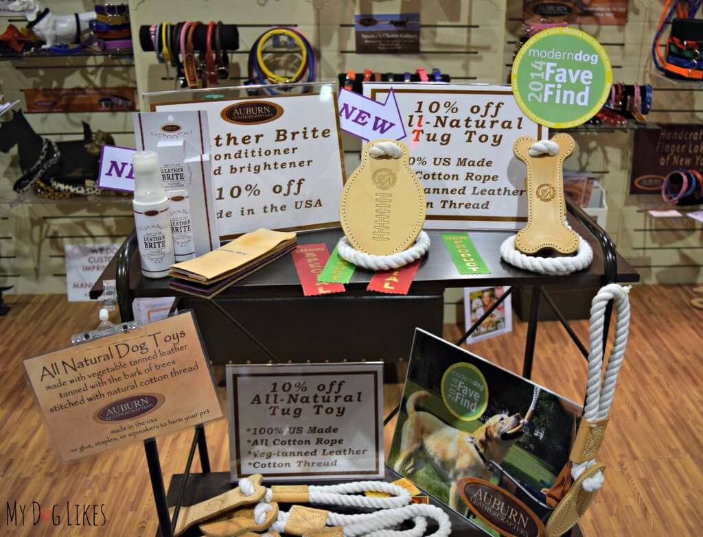 Auburn Leathercrafters all natural tug toys at Backer's Total Pet Expo