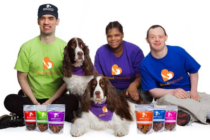 Good Reasons Dog Treats is one of our favorite companies. They make tasty and healthy dog treats while at the same time employing people with disabilities