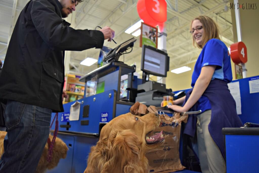 Checking out at our local Petsmart store! The boys love shopping at Petsmart where they get plenty of love and attention!