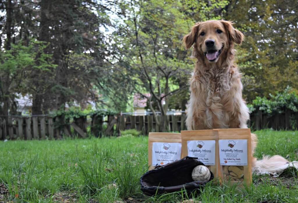 Charlie excited to have a healthy dog treat option to snack on during the long baseball season!