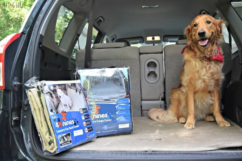 4Knines makes a wide variety of car seat covers for dogs. Check out the official MyDogLikes reviews to see how they worked for us!