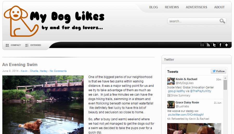 MyDogLikes as it appeared in June of 2014. Hard to believe how far we have come!