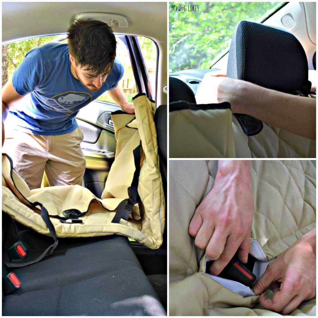 Installing a seat cover from 4Knines is simple and takes only a minute.