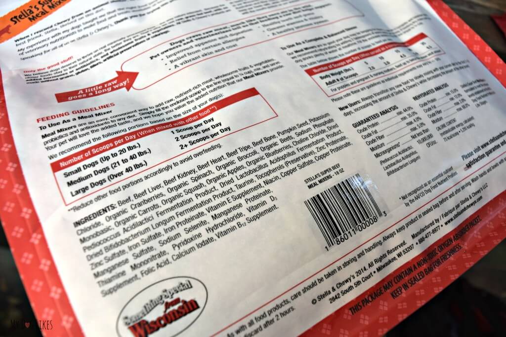 A quick look at the ingredient label shows you that Stella and Chewys is some of the best dog food around