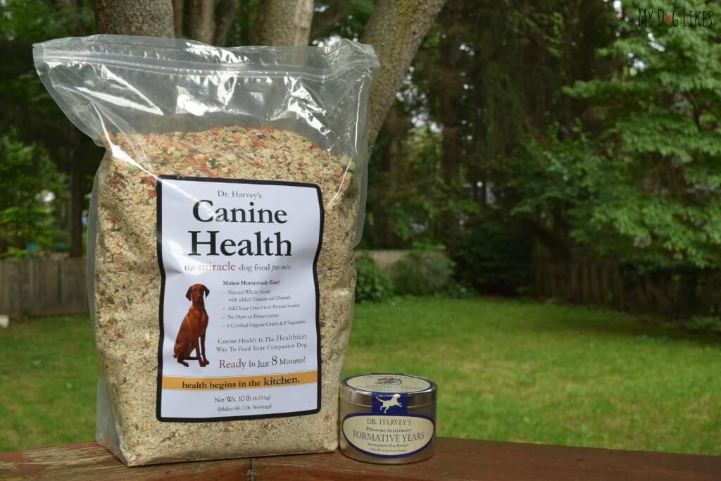 Dr. Harvey's Canine Health can form a great base for a home made or raw diet for dogs.