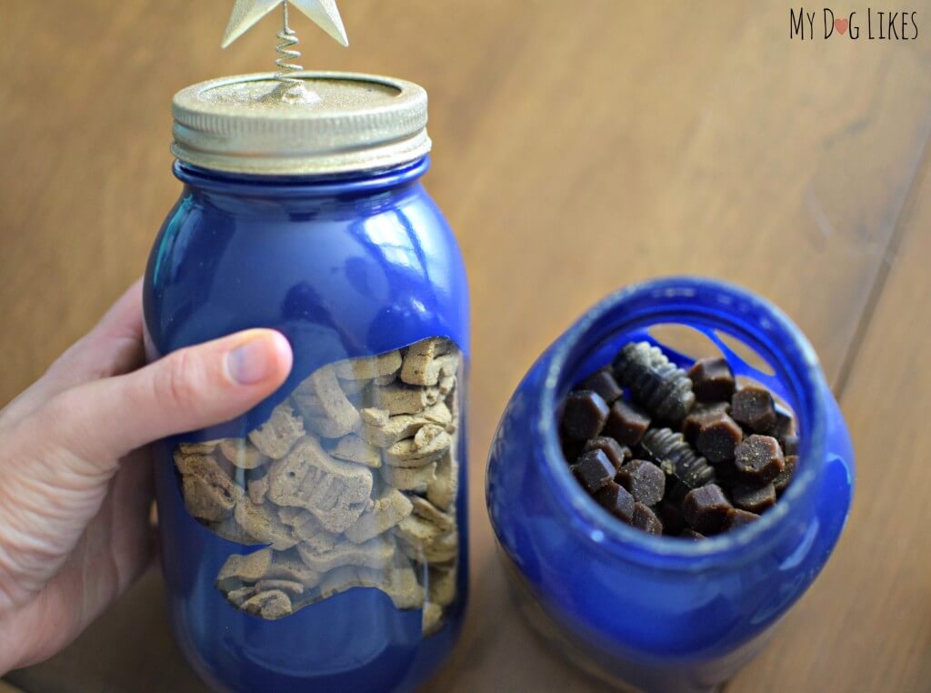 Looking for fun DIY dog projects? See how to make these cute homemade dog treat jars from MyDogLikes!