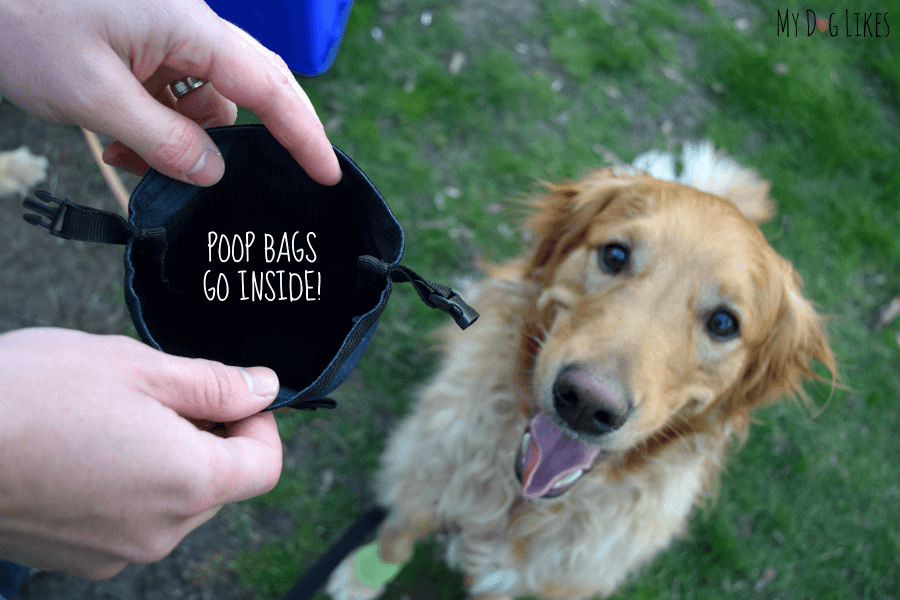 Large opening for dog waste - easily fits multiple bags of poop