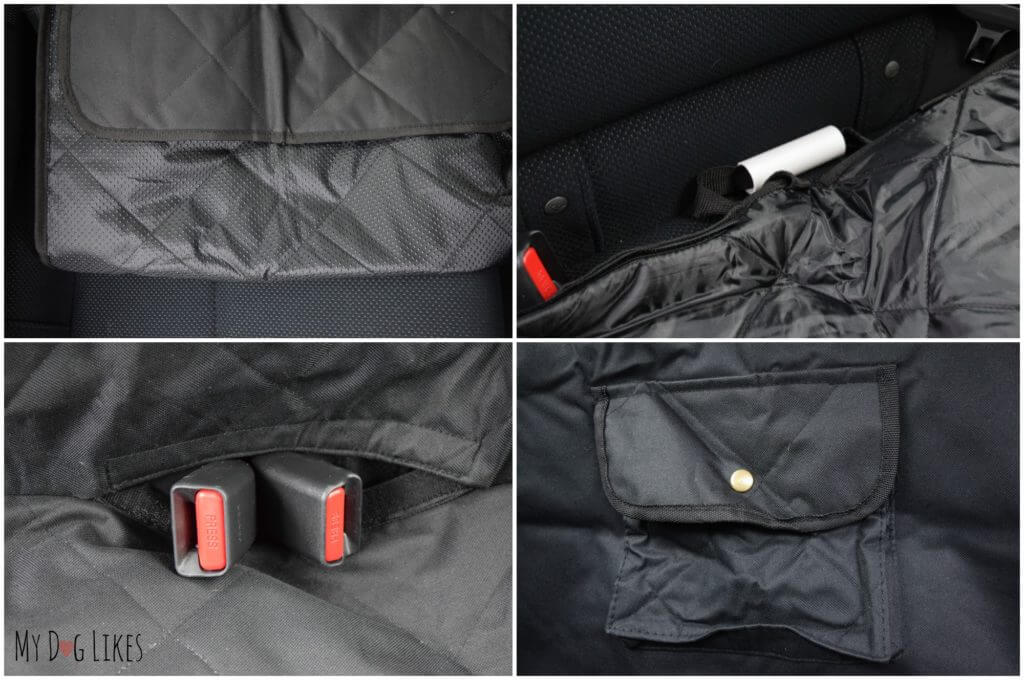 A non-slip backing and built in pockets are just some of the great Travelingpaws seat cover features