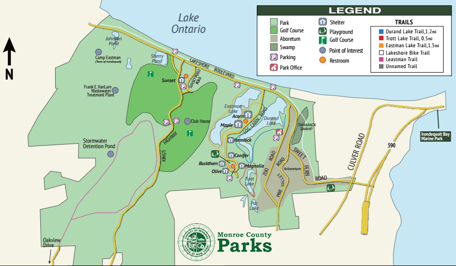 Durand Eastman Park Trail Map (Monroe County Parks)
