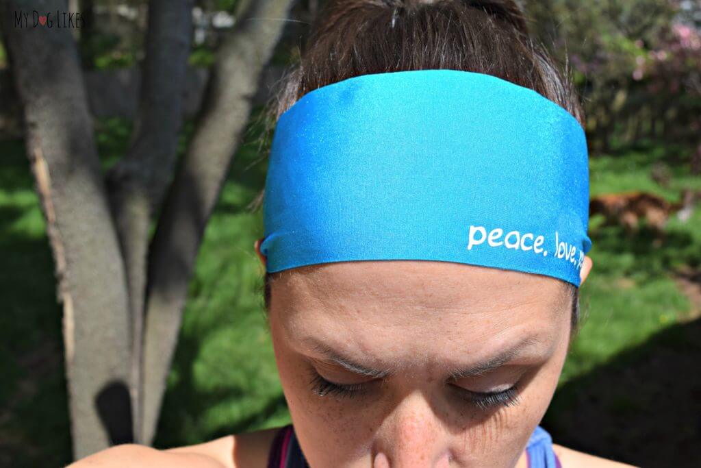 Rocking the Peace Love Paws headband from ZigZev - a Buffalo, NY based startup.