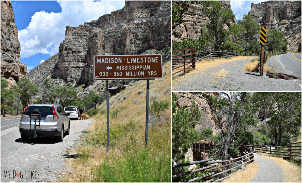 The sign and small pull-off marking the entrance to the Beef Trail in Bighorn National Forest 