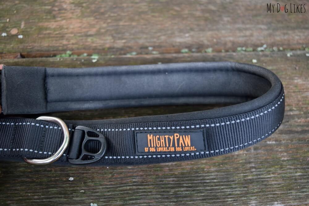 Padded dog collar for extra comfort and reduced irritation.