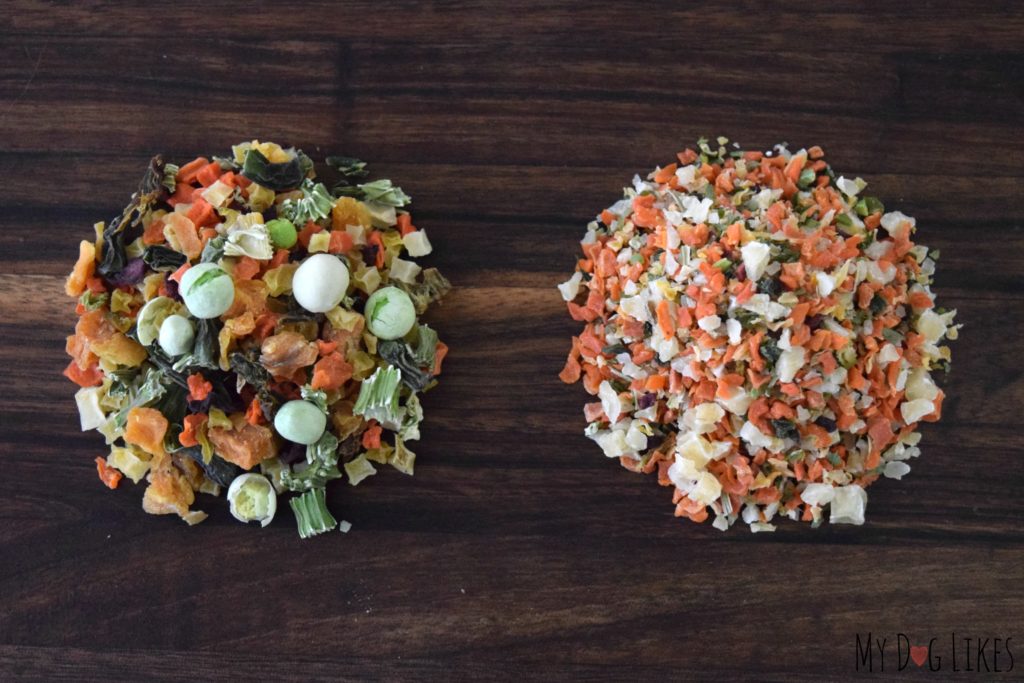 Comparing the textures of the original vs. fine ground Veg-to-Bowl