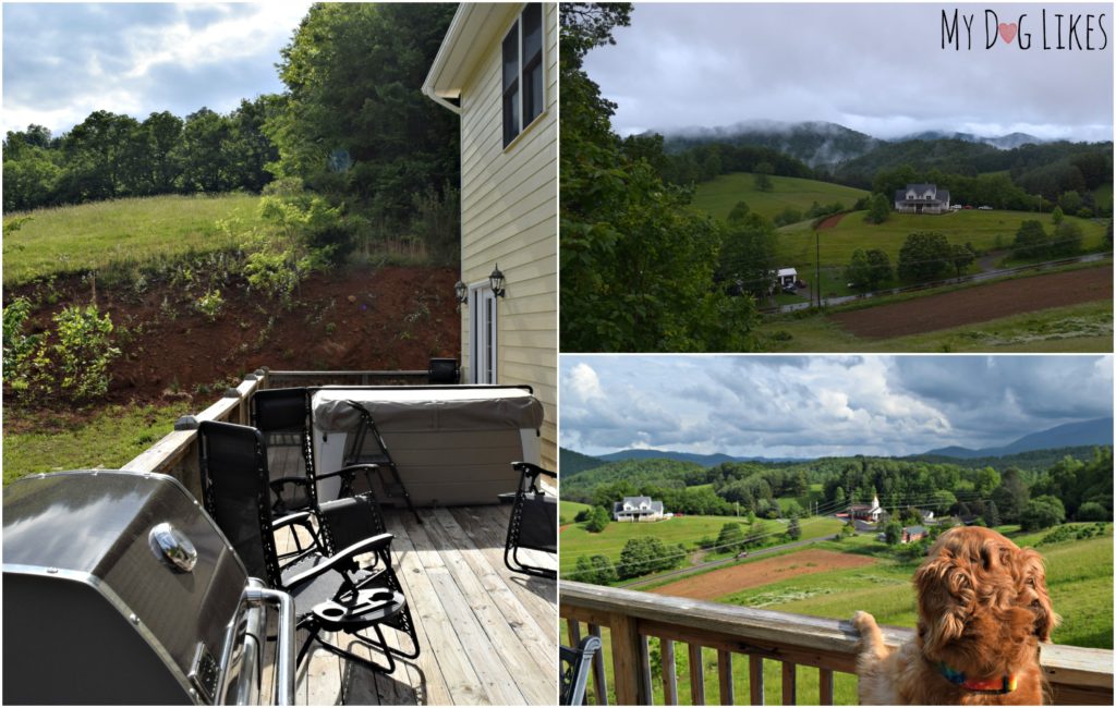 Views off the deck of the Green Mountain Chalet in Burnsville, NC