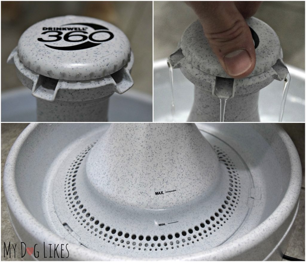 Flow control knob allows fine tuning of water flow